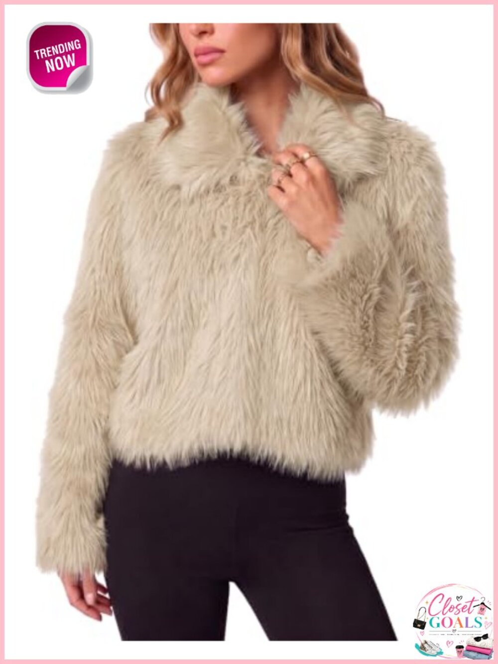 Faux Fur Jacket Cropped Shaggy Coat Women Fall Winter Outerwear